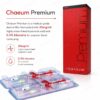 CHAEUM Premium box and prefilled syringes with specifications infographic