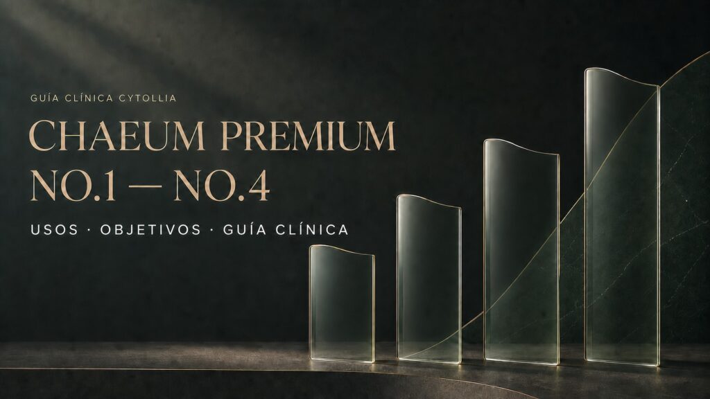 Guía clínica de usos y objetivos de tratamiento de Chaeum Premium No.1 a No.4
