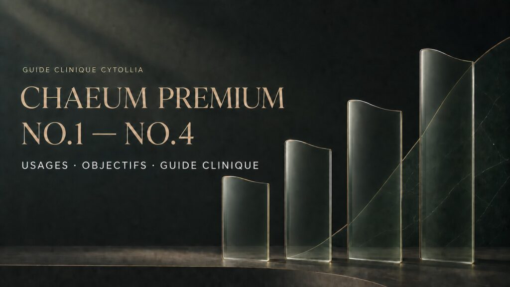 Guide clinique des usages et objectifs de traitement de Chaeum Premium No.1 à No.4