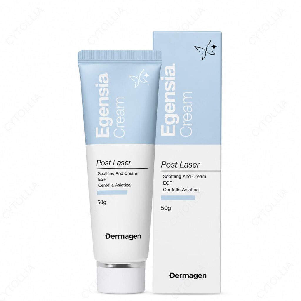 Dermagen Egensia Cream 50g -- EGF Post-Laser Recovery packaging front view