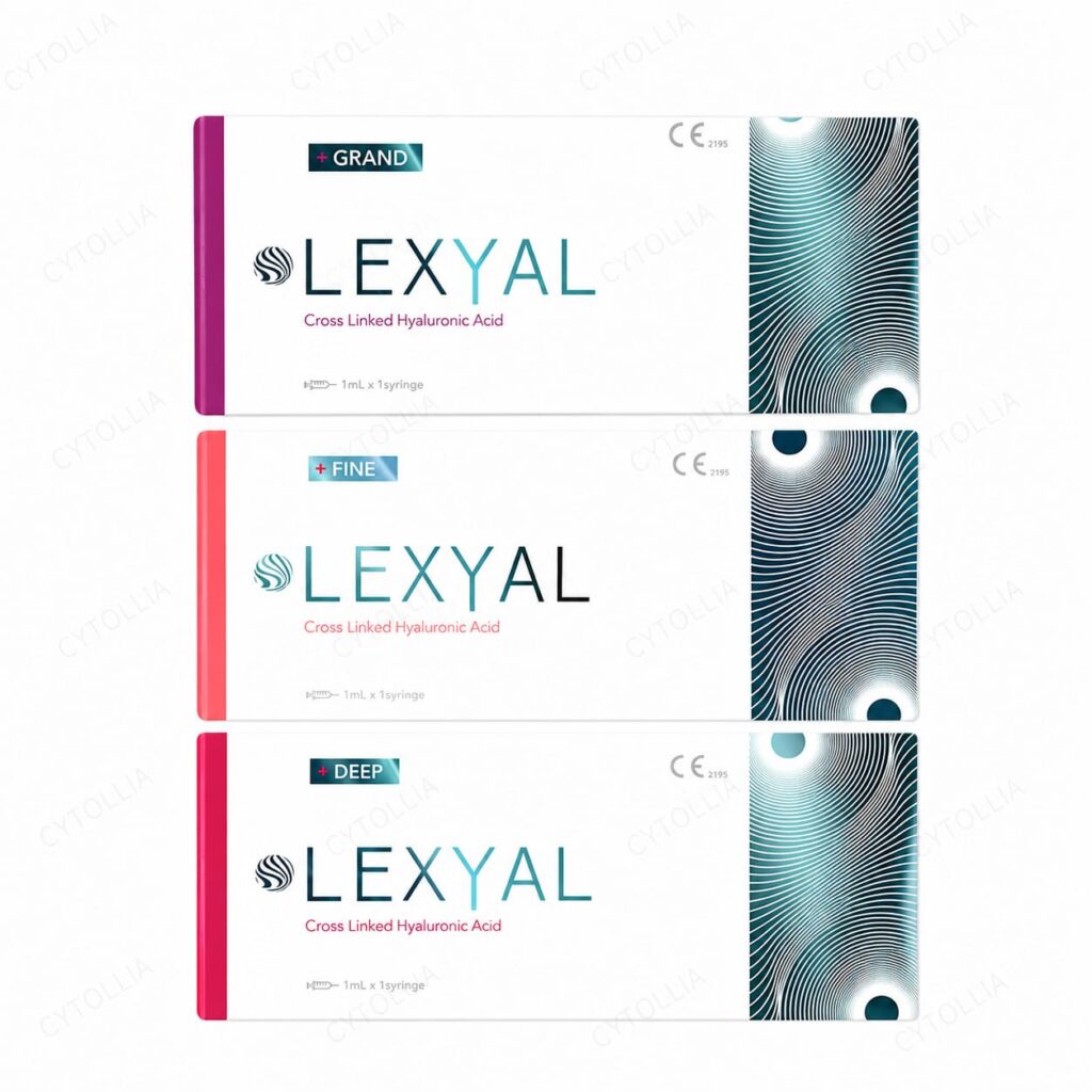 LEXYAL HA Dermal Filler — product packaging (Grand and Deep boxes, Cross Linked Hyaluronic Acid)