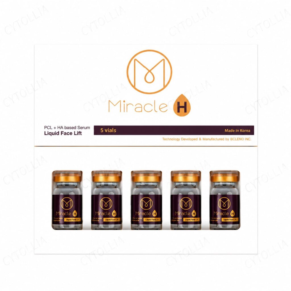 Miracle H — PCL + HA Collagen-Stimulating Skin Booster 2mL vial packaging front view