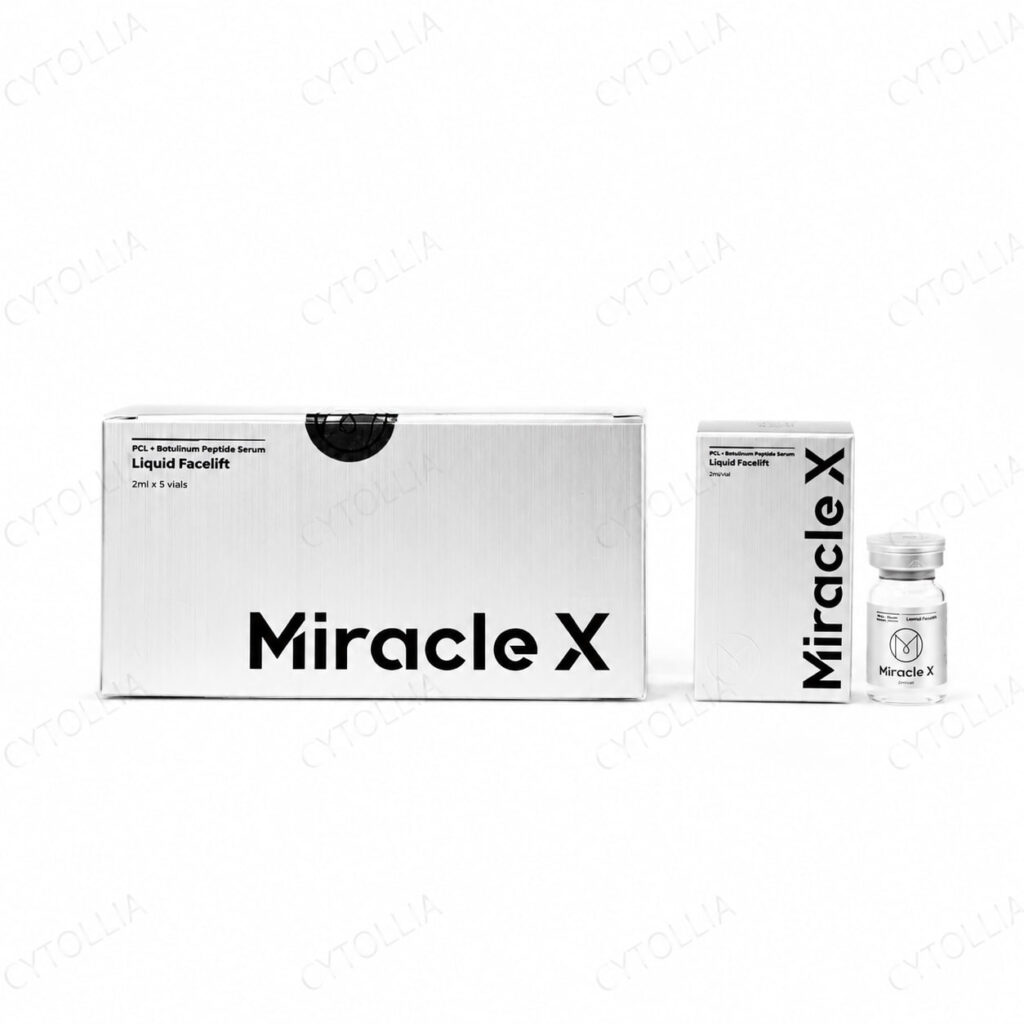 Miracle X — PCL + Peptide Collagen-Stimulating Skin Booster 2mL vial packaging front view