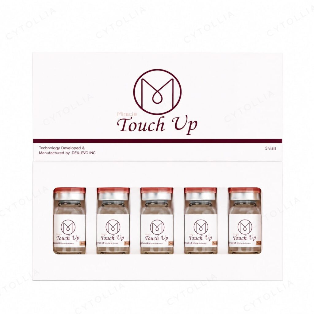 Miracle Touch Up PCL collagen biostimulation facial regeneration solution on white background