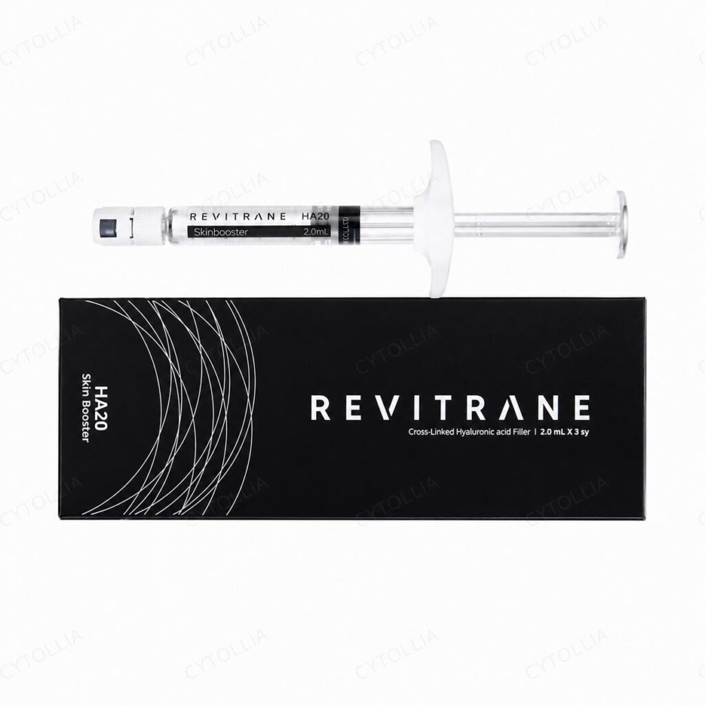 Revitrane HA20 lightly cross-linked HA skin booster product packaging front view