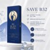 Save B32 High&Low Molecule HA dual-weight bio-remodelling booster product packaging and syringe display