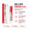 SM Lido Cream 10.56% 30g application on skin demonstration