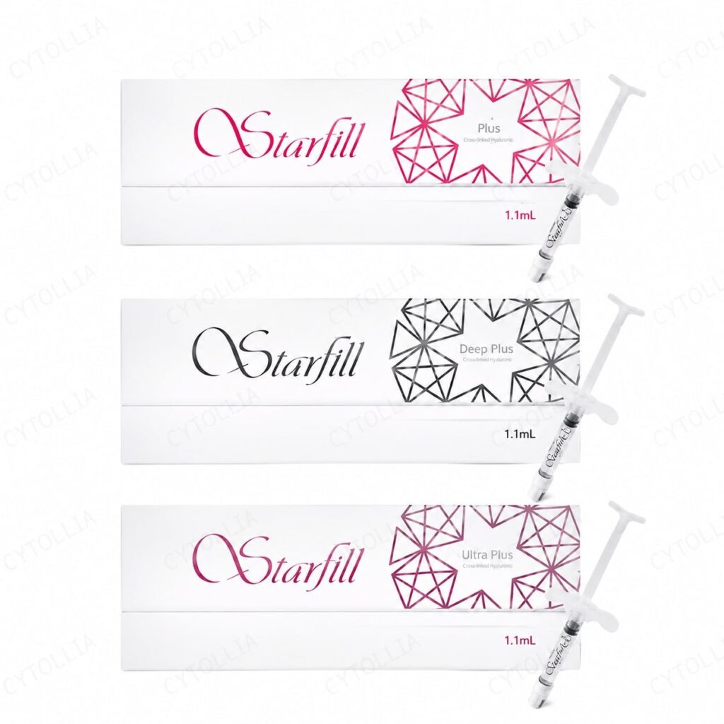 Starfill dermal filler boxes and prefilled syringes in three variants