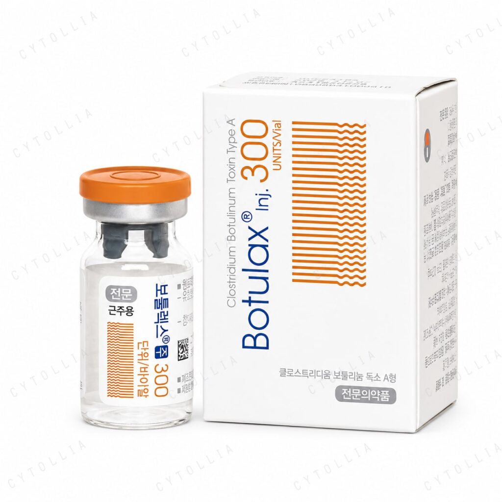 Botulax 300U Botulinum Toxin — product packaging: box front showing Botulax® 300 UNITS/Vial branding with Botulinum Toxin Type A