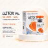 Liztox 100U box side specification panel — 100 units per vial, glabellar lines indication