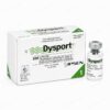 Dysport 500U Botulinum Toxin — product packaging: box panel with ingredients, 500 units/vial and storage instructions (2–8°C refrigerator)