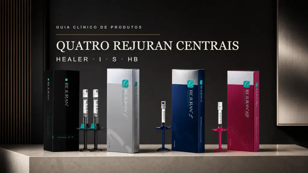 Rejuran Healer, I, S e HB para selecionar funções no menu da clínica