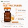 INNO-TDS Restructurer Formula 1966 skin boosters — ingredients and benefits: box panel describing antioxidant effect, free radical scavenging, restructuring and skin brightening