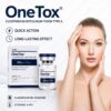 Onetox 100U botulinum toxin type A — box side panel with composition, quick action and long-lasting effect details