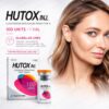 Hutox 100U botulinum toxin type A — box side panel with indication and composition details