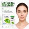 Liztox 200U botulinum toxin type A — box side panel with indication and composition details