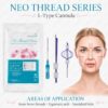 NEOGENESIS PDO Thread Filler application areas inner brow zygomatic arch nasolabial folds