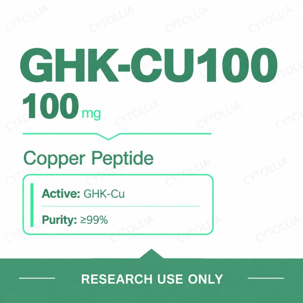 GHK-Cu 100 mg — copper peptide, purity ≥99%, research use only