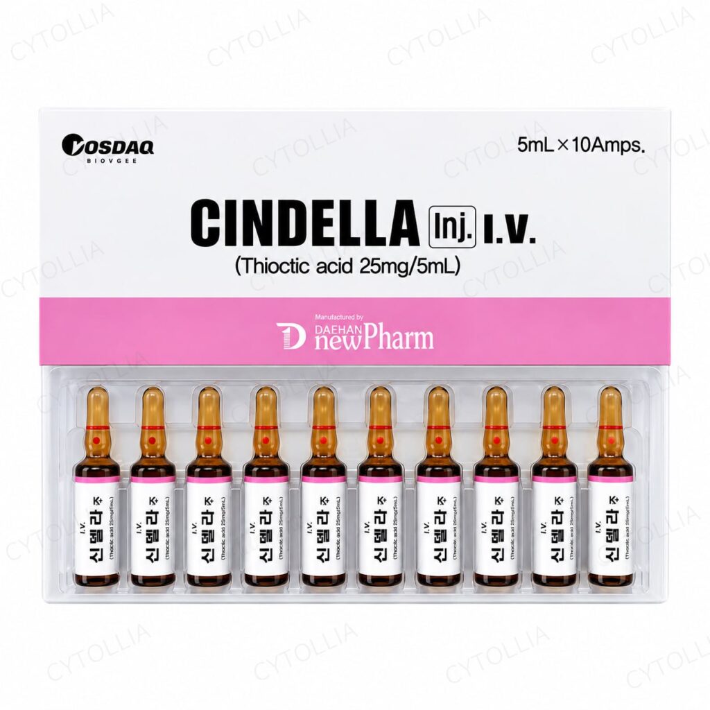 Cindella Inj. I.V. — thioctic acid 25mg/5mL injection box front packaging (CINDELLA I.V., 5mL × 10 ampoules)