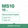 MOTS-c 10 mg research vials — MS10 10 mg per vial, mitochondrial-derived peptide, 10 vial pack, research use only