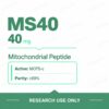 MOTS-c 40 mg research vials — MS40 40 mg per vial, mitochondrial-derived peptide, 10 vial pack, research use only