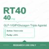 Retatrutide 40 mg research vials — RT40 40 mg per vial, 10 vial pack, purity ≥99%, research use only
