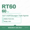 Retatrutide 60 mg research vials — RT60 60 mg per vial, 10 vial pack, purity ≥99%, research use only