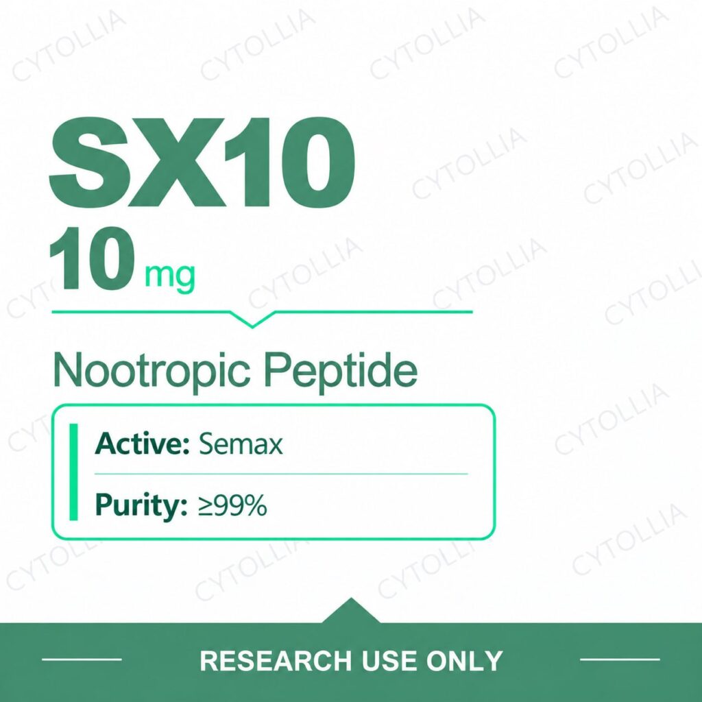Semax 10 mg research vials — SX10 10 mg, nootropic peptide heptapeptide, 10 vial pack