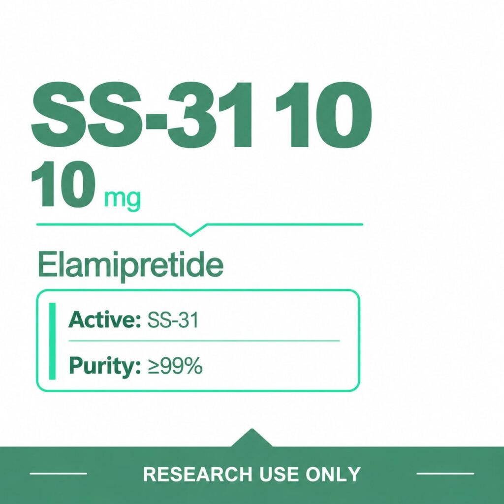 SS-31 10 mg research vials — SS10 Elamipretide, synthetic tetrapeptide, 10 vial pack