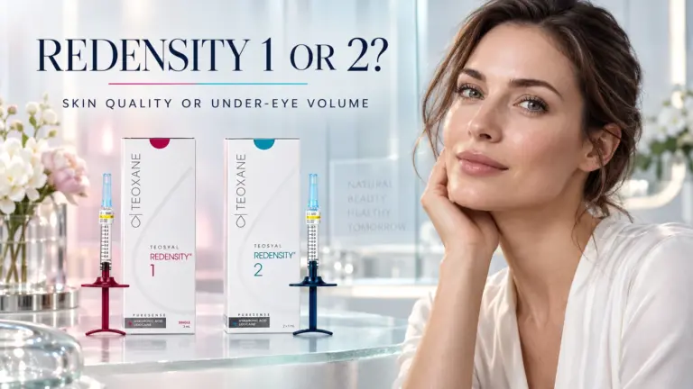 Teosyal Redensity 1 and Redensity 2 in a medical-beauty campaign comparing skin quality with under-eye volume
